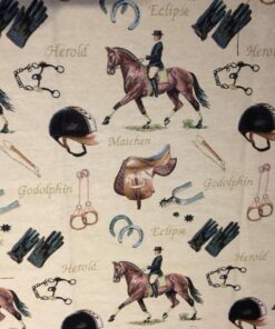 Tyg med dressyrmotiv