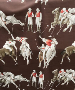 Bomullstyg med hästpolodetaljer