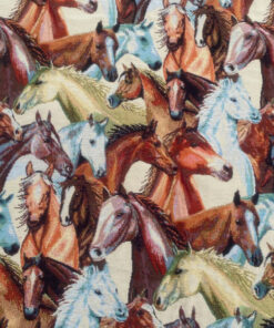 Möbeltyg med många hästar